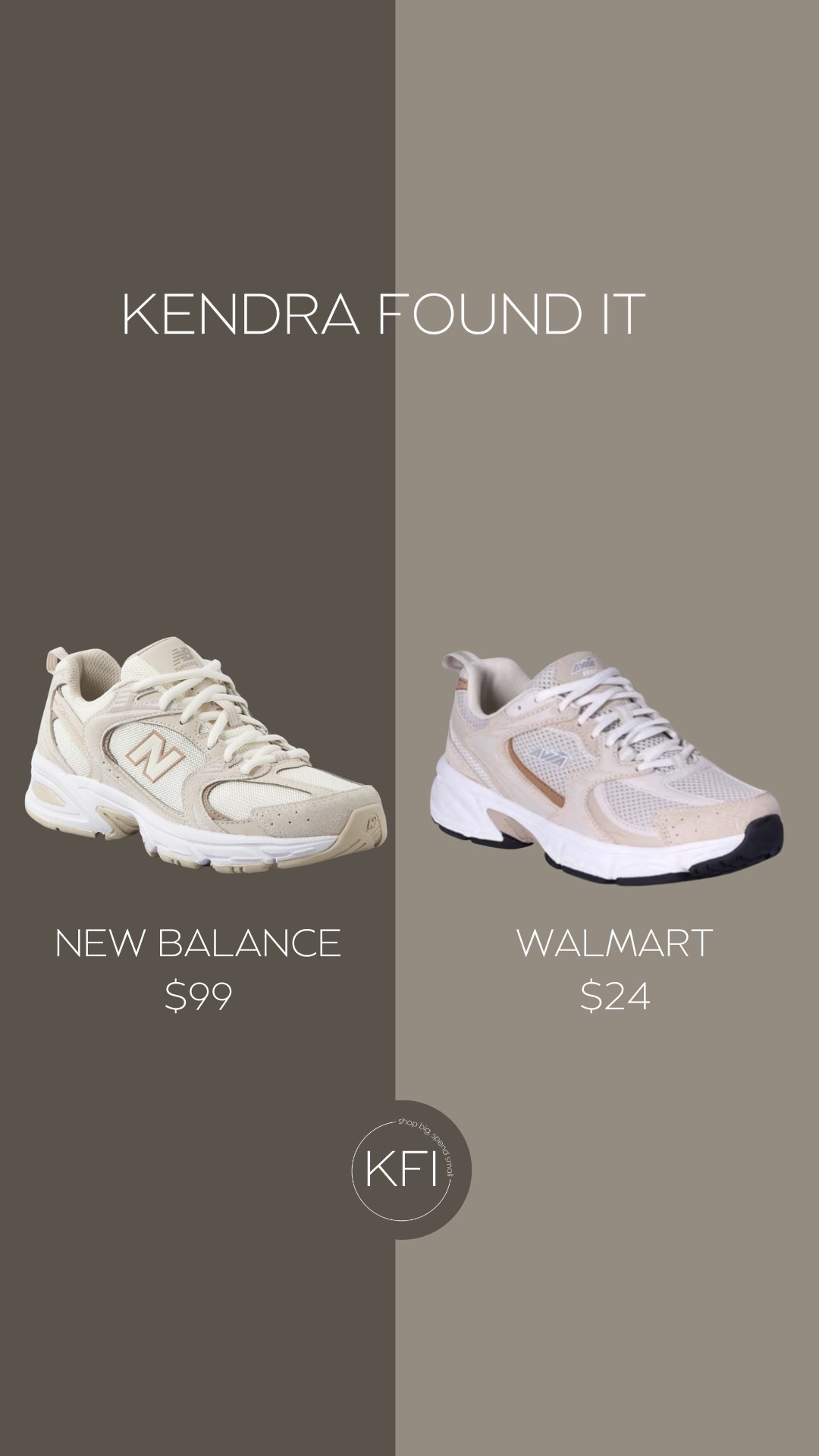 Found the perfect dupe for the New Balance 530 ($99) — this Walmart sneaker is only $24 and honestly nails the look. Same chunky retro silhouette, same neutral tan and cream colorway, same effortless "I have my life together" energy. If you love the trend but don't want to commit $99, this one's a no-brainer. Linking both below so you can decide which one's calling your name! 👟

#LTKsale #LTKshoes #LTKstyletip