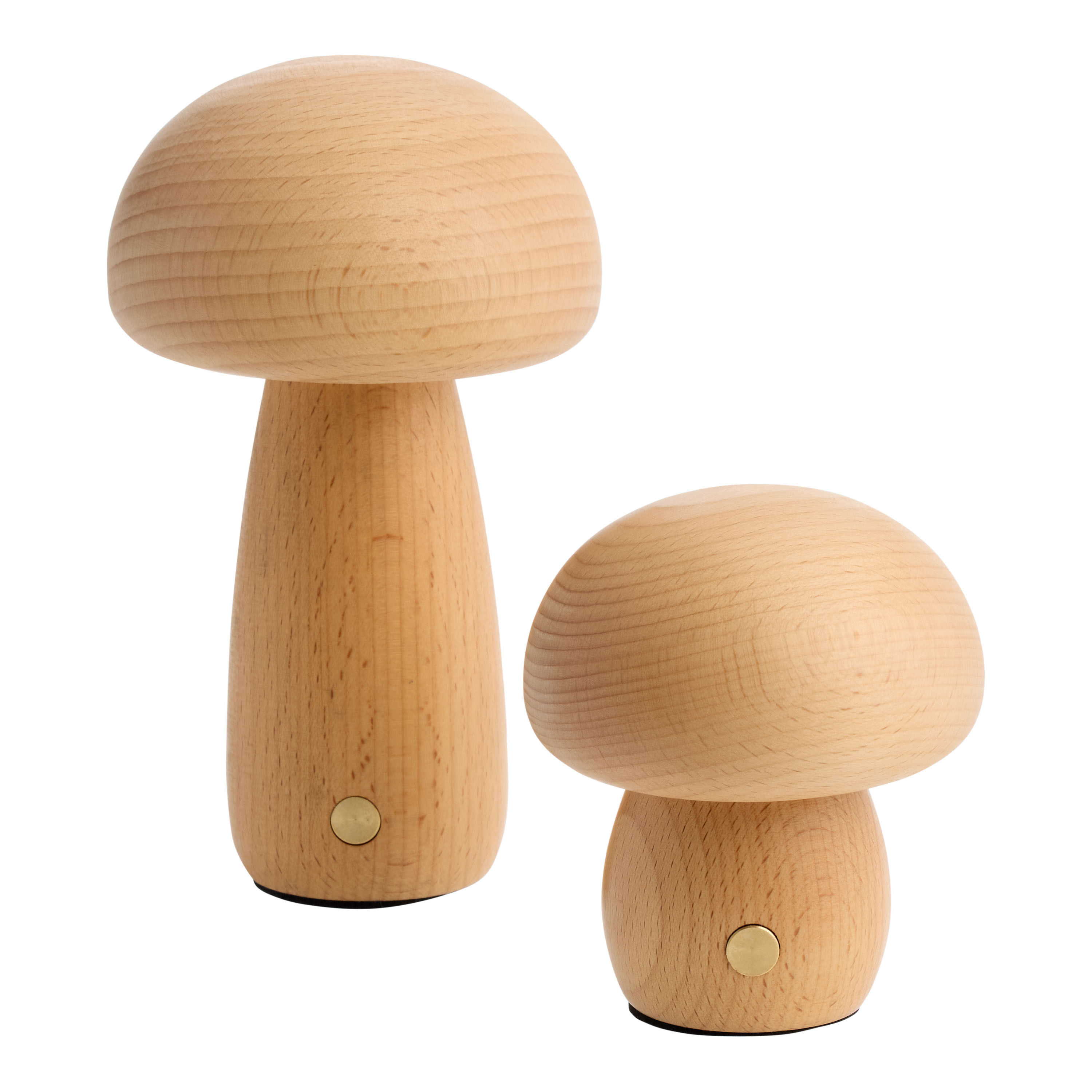 Natural Wood Mushroom Shaped LED Portable Night Light | World Market