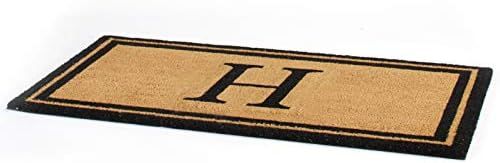 The Lakeside Collection Bordered Monogram Estate Coir Door Mat - Black and Gold H | Amazon (US)