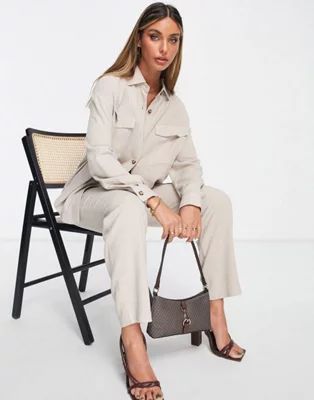 ASOS DESIGN linen suit in neutral | ASOS (Global)