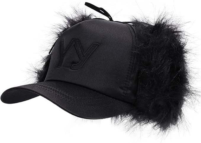 URAWOW Faux Fur Baseball Cap Women Winter Fall Grunge Aespa NINGNING Same Style Trapper Hat Plush... | Amazon (US)