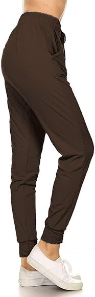 Leggings Depot Women's Printed Solid Activewear Jogger Track Cuff Sweatpants | Amazon (US)