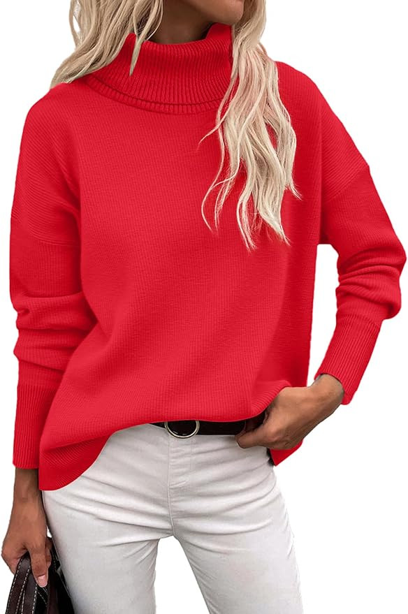 Zeagoo Women's Turtleneck Sweater 2025 Fall Winter Chunky Knitted Pullover High Low Hem Trendy Ba... | Amazon (US)