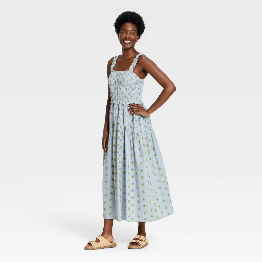 Women's Smocked Maxi A-Line Dress - Universal Thread | eBay | eBay US