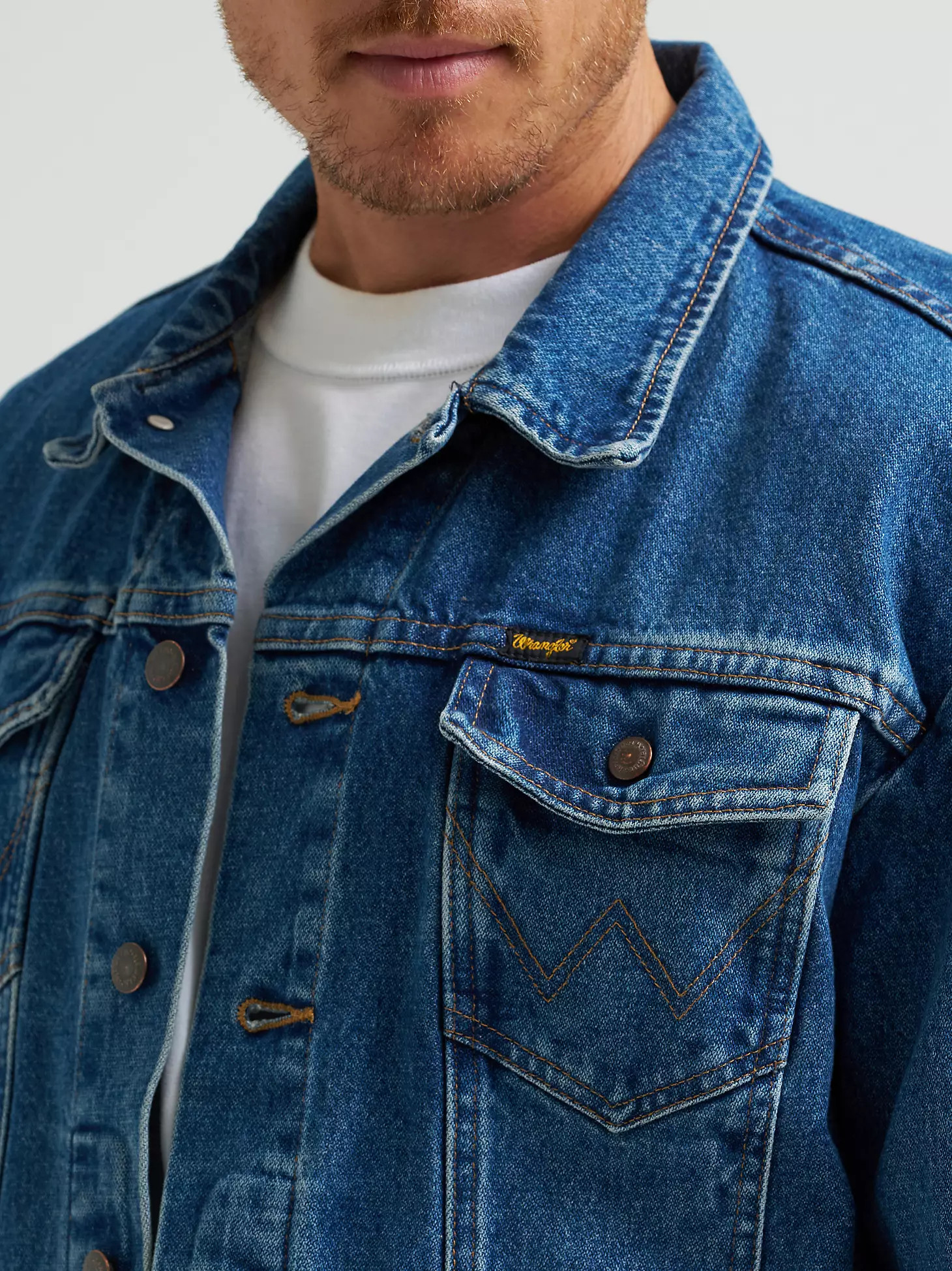 Wrangler® Cowboy Cut® Unlined Denim Jacket in Stonewash | Wrangler