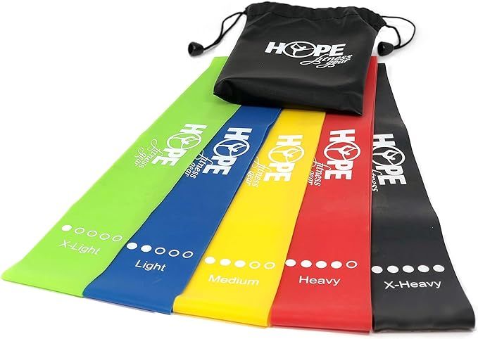 Hope Fitness Gear, Resistance Bands, Exercise Bands, Booty Bands, Loop Resistance Bands, Set of 5... | Amazon (US)