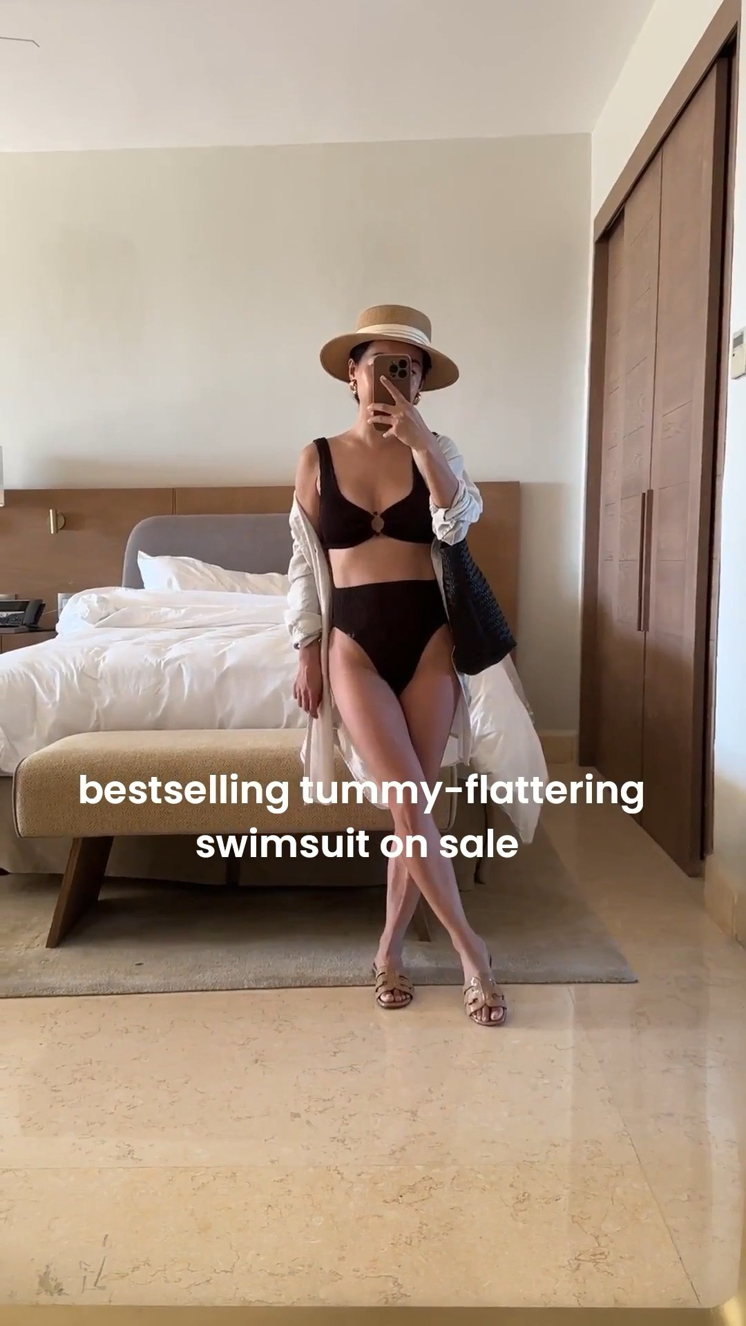 Size info below! J.Crew sale on summer items 
• J.Crew bikini top XXS. I could also fit the XS comfortably for a little more bust coverage tho straps are a tad longer. 
• bikini bottom in inky espresso XXS high rise fit 

• Sam Edelman sandals 5 - I get these wet all the time from the pool or splash pads and they’ve held up great!

• Amazon packable sunhat with an adjustable inner fit. 

• Madewell woven leather tote 

• J.Crew linen cover up shirt xxs runs big and loose but I love the loose coverage from the sun.

Swimsuits, bikini, high rise bottoms, resort vacation pool and beach outfits

#LTKSwim #LTKPetite #LTKTravel