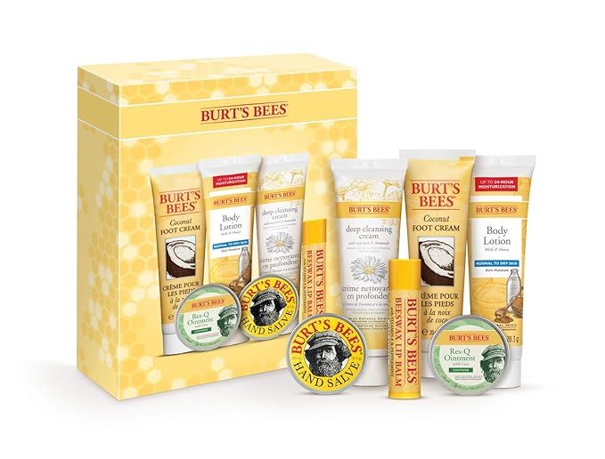 Burt's Bees Gifts, 6 Mini Products - Coconut Foot Cream, Milk & Honey Body Lotion, Soap Bark & Ch... | Amazon (US)