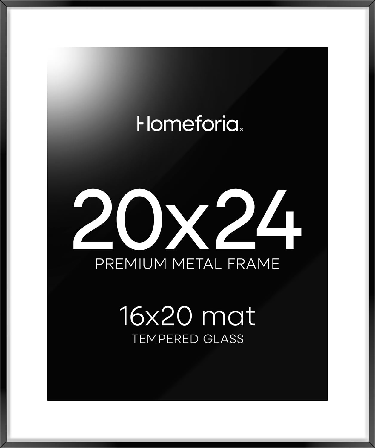 Homeforia 20x24 Picture Frame Black, High End Metal 20x24 Frame Matted to 16x20 Print, 20 x 24 Bl... | Amazon (US)