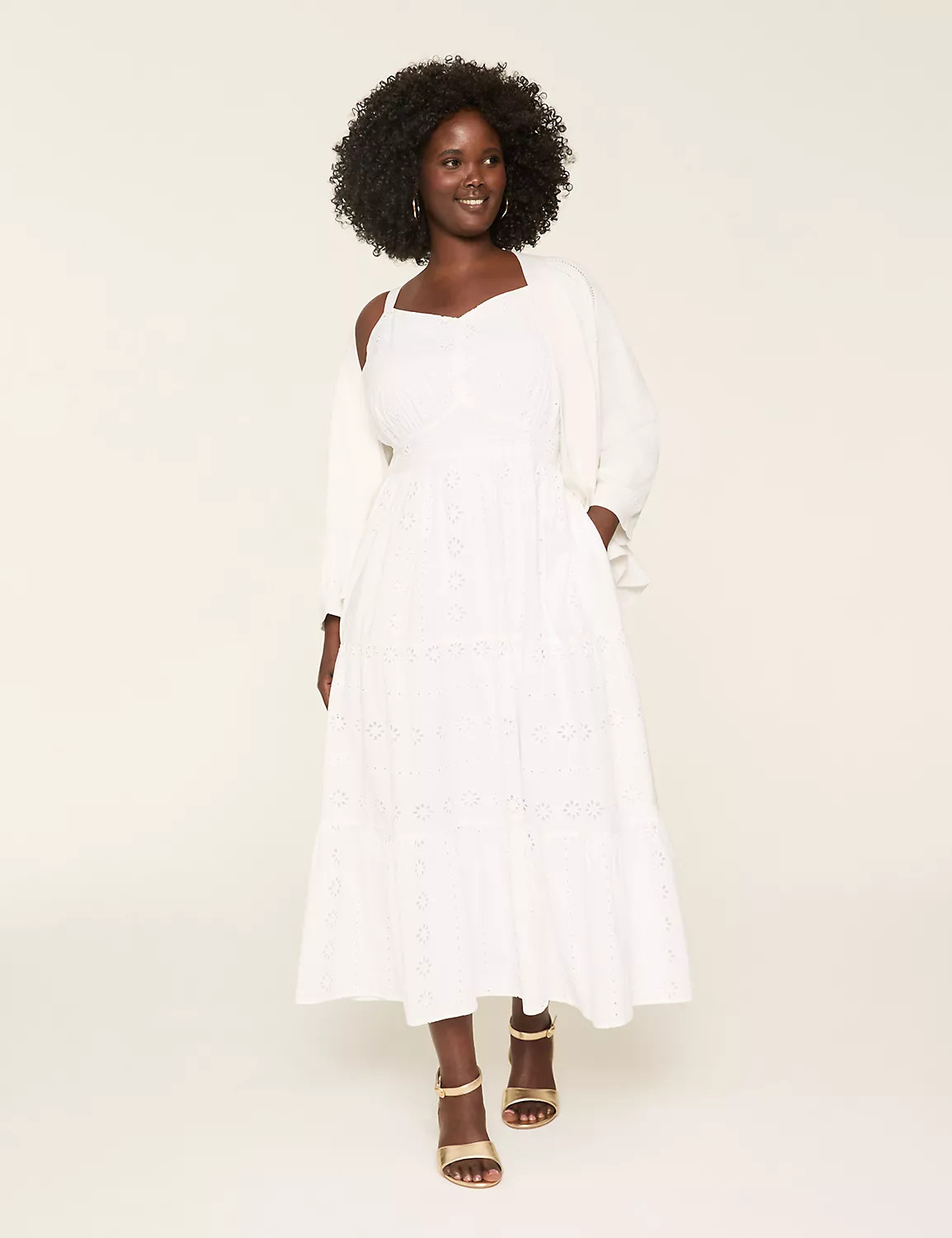 Eyelet Tiered-Skirt Maxi Dress | Lane Bryant (US)