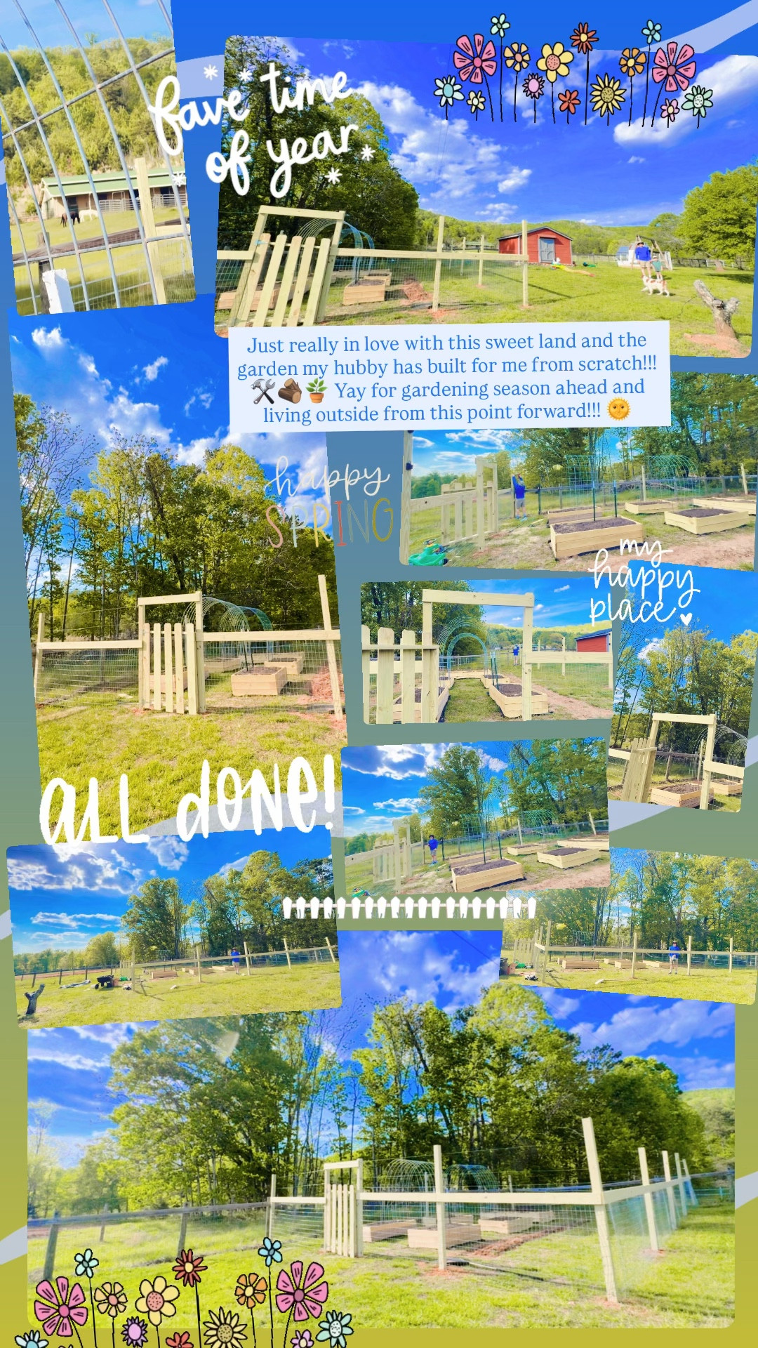 Just really in love with this sweet land and the garden my hubby has built for me from scratch!!! 🛠️🪵🪴 Yay for gardening season ahead and living outside from this point forward!!! 🌞 