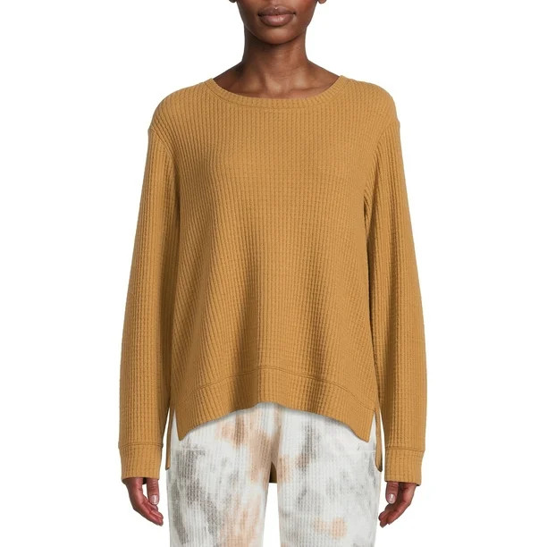 Secret Treasures Women's and Women's Plus Long Sleeve Waffle Top - Walmart.com | Walmart (US)