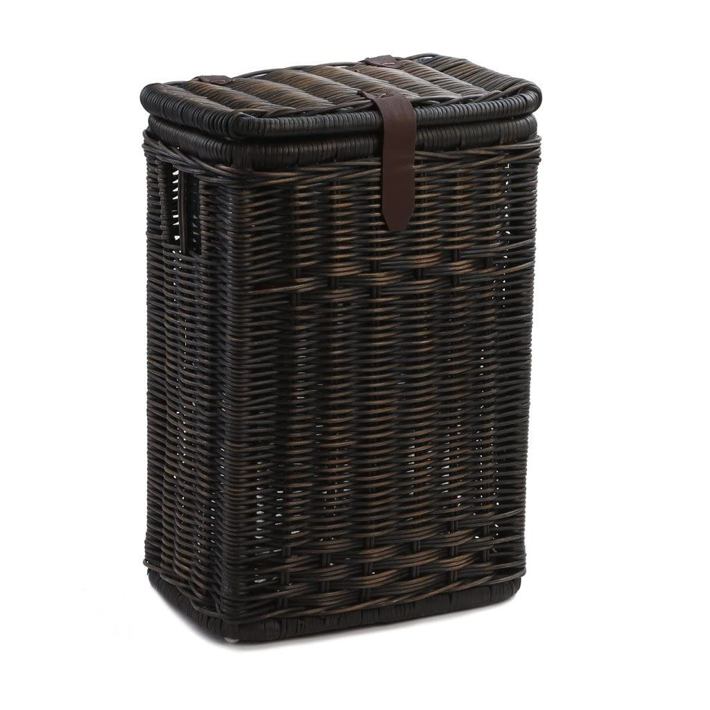 The Basket Lady Wicker Kitchen Trash Basket with Metal Liner, 16 in L x 10.5 in W x 24 in H, Anti... | Amazon (US)