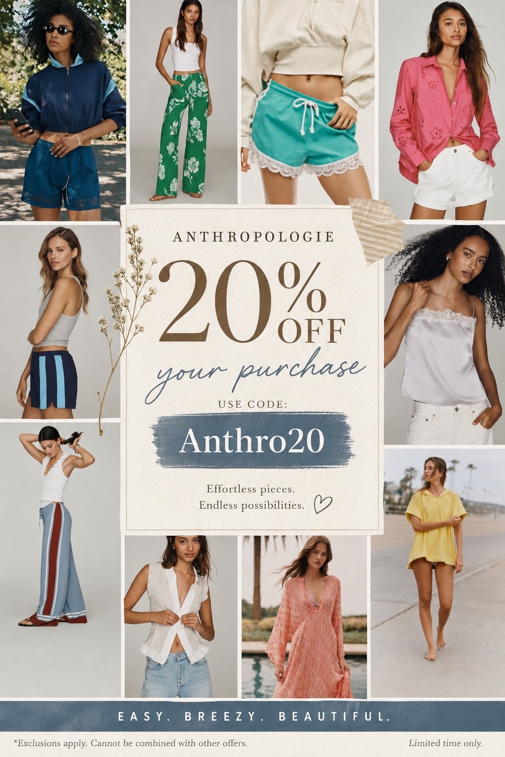 ✨ Anthropologie sale alert!! ✨

If you’ve been eyeing those dreamy Anthropologie finds, now’s your sign. 🤍 From effortless linen pants and lace-trim shorts to elevated basics and beach-ready layers, these are the pieces you’ll wear all summer long—and they’re finally on sale!

🏷️ Use code: ANTHRO20 to save 20% OFF your favorites before they’re gone.

I’m linking all of my top picks because these are the kind of staples that sell out FAST. Don’t wait on the Colette pants, lace shorts, or those gorgeous summer tops. 💙☀️

👇 Tell me which piece is going straight into your cart!

Save this post for your next shopping spree & send it to your Anthropologie-obsessed bestie. 🛍️

#Anthropologie #AnthroSale #Anthro20 #AnthropologieFinds #AnthropologieStyle #SummerStyle #SummerFashion #LinenPants #VacationStyle #CoastalStyle #ResortWear #CasualChic #OOTD #FashionFinds #LTKStyle #LTKSale #ShopMy #StyleInspo #NeutralStyle #EverydayStyle #TrendingFashion #SummerOutfits #FashionDeals #SaleAlert #WardrobeRefresh #HomeAndStyle #ShopTheLook #FashionBlogger #StyleInfluencer #DailyFinds

#LTKOver40 #LTKSaleAlert #LTKSeasonal