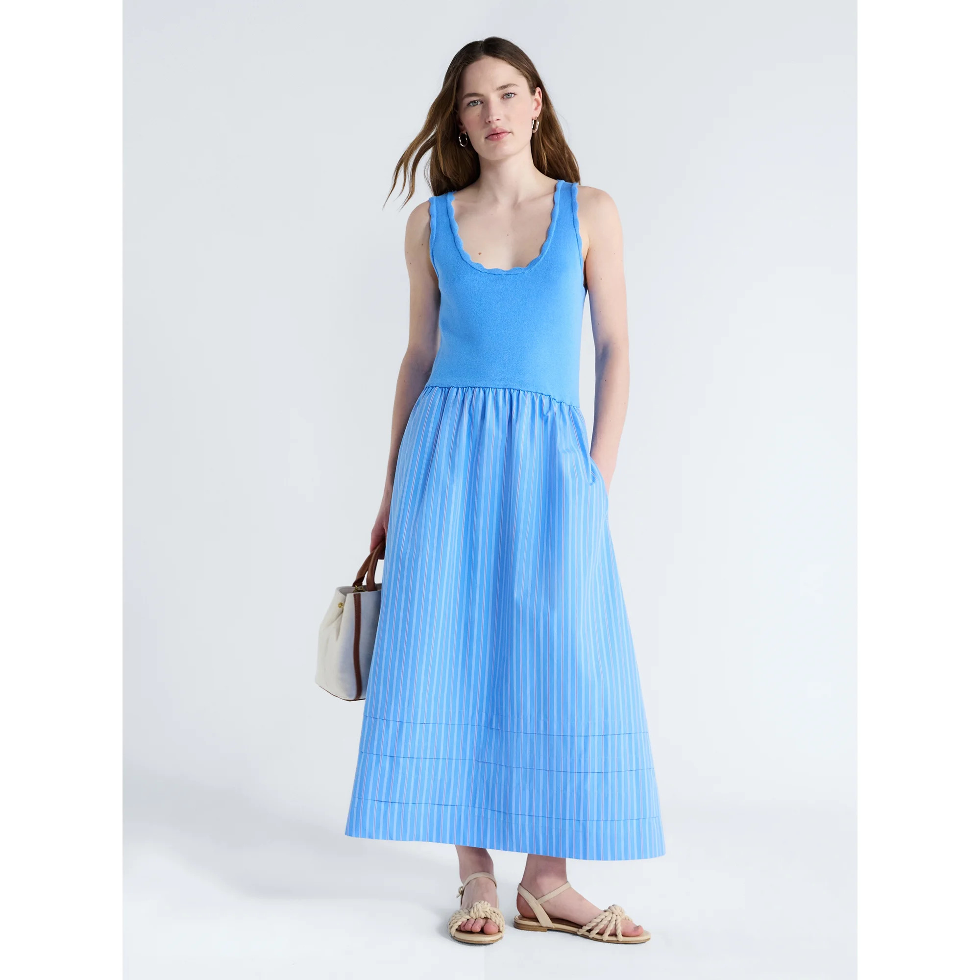 Free Assembly Women's and Women's Plus U-Neck Mixy Dress, Sizes XS-4X | Walmart (US)