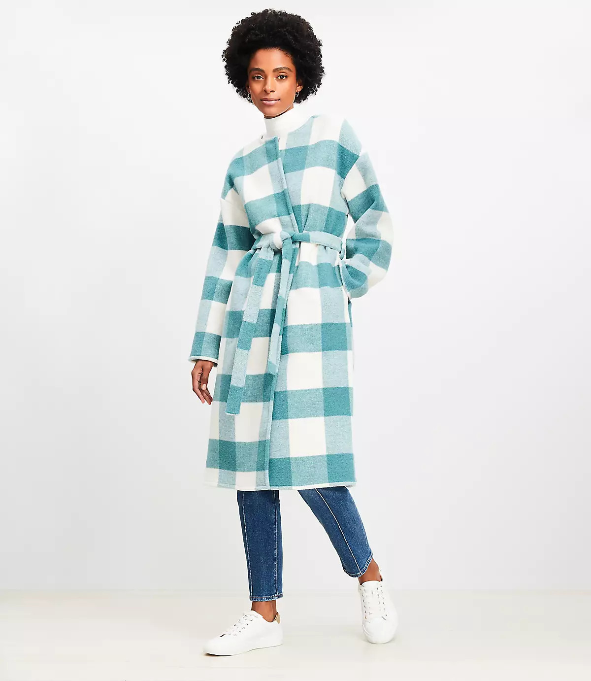 Plaid Belted Wrap Jacket | LOFT