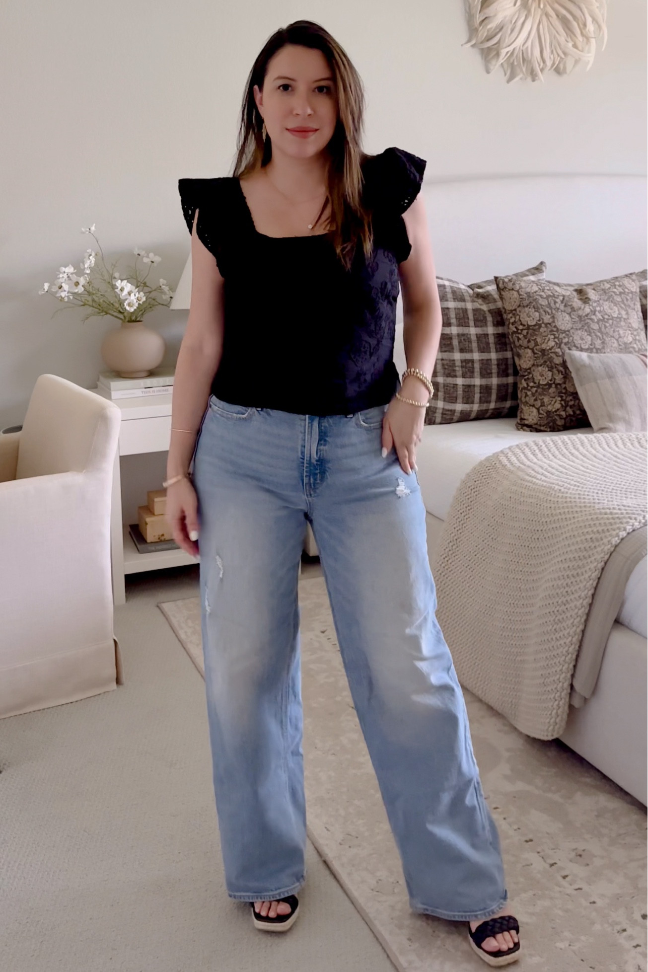 #walmartpartner My girls night out look! This too is so flattery. The texture and sleeves are such beautiful details. TTS

#walmartfashion #walmartfinds @walmart @walmartpartner 

#LTKStyleTip #LTKFindsUnder50 #LTKMidsize