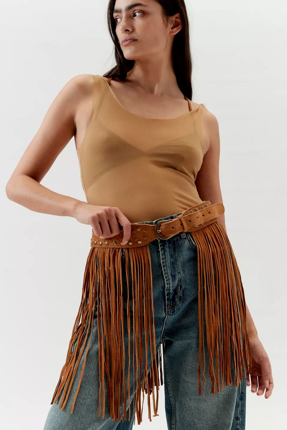 Noah Suede Fringe Skirt Belt | Urban Outfitters (US and RoW)