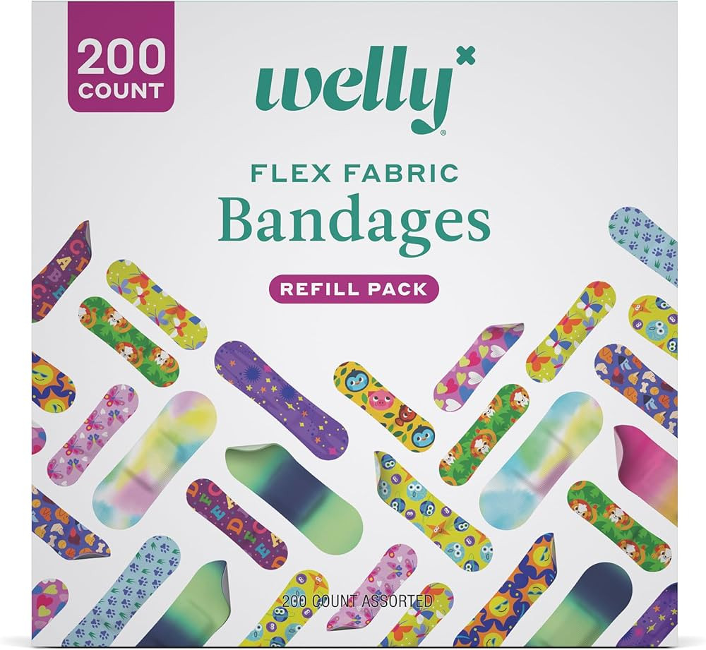 Welly Bandage Refill Ready Pack | FSA Eligible | Adhesive Flexible Fabric Bandages | Bulk Assorte... | Amazon (US)
