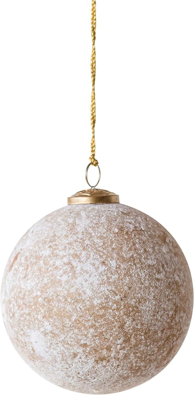 Creative Co-op Marbled Antique Silver Ball Glass Ornaments | Amazon (US)