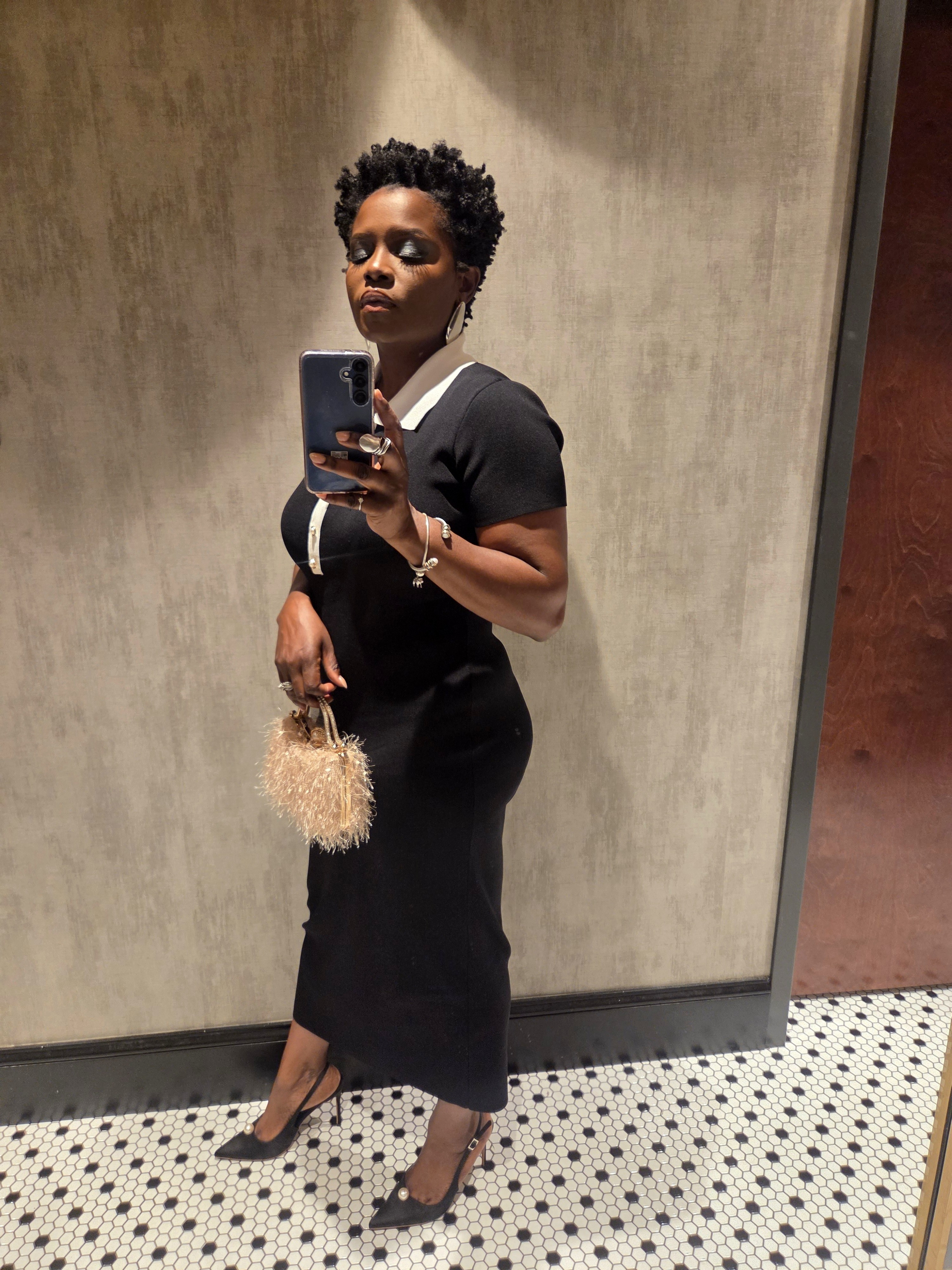 Amazon Heels and Bag + Black and white Meshki collared dress

#LTKSaleAlert #LTKFindsUnder100 #LTKStyleTip