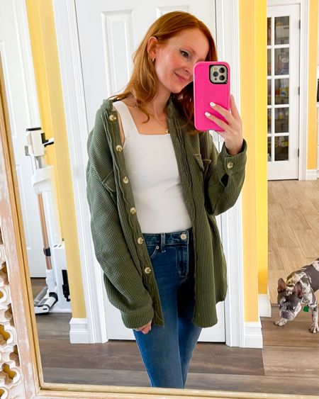 My new favorite layering outfit! Green shacket paired with white bodysuit.

Spring outfit, layers, shacket outfit, petite style, petite hourglass, petite outfits, XS petite, size 0, XS shacket, XS style, XS outfits, cardigan 

#LTKstyletip #LTKfindsunder50 #LTKsalealert