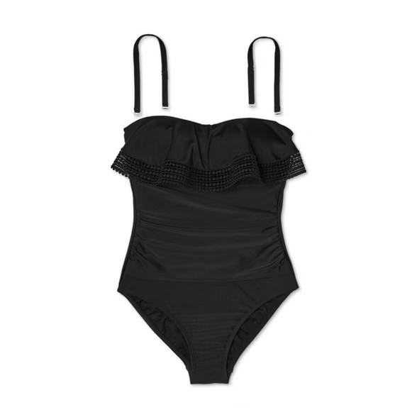 Women's Crochet Flounce Classic One Piece Swimsuit - Kona Sol™ | Target