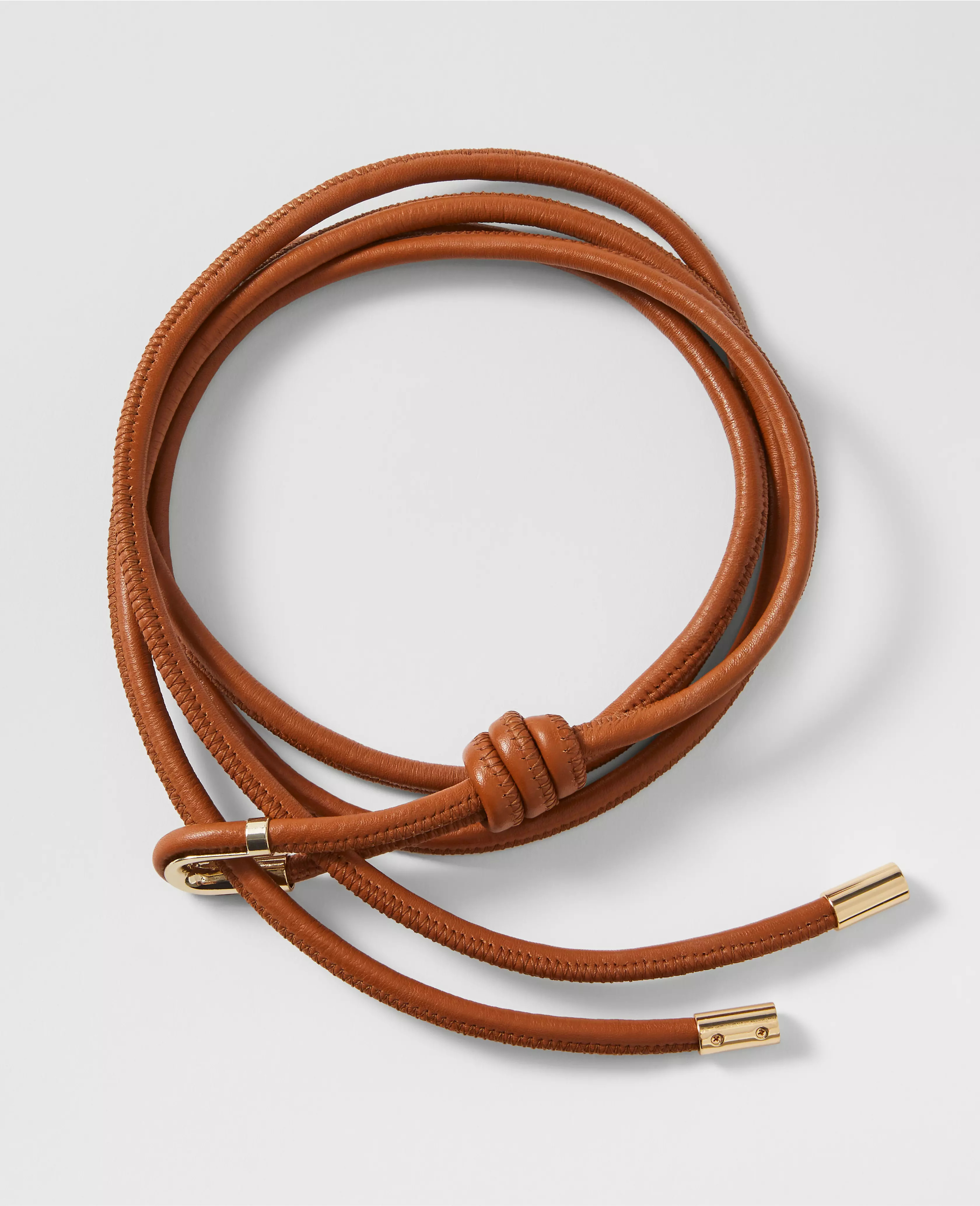 Metal Loop Leather Wrap Belt | Ann Taylor