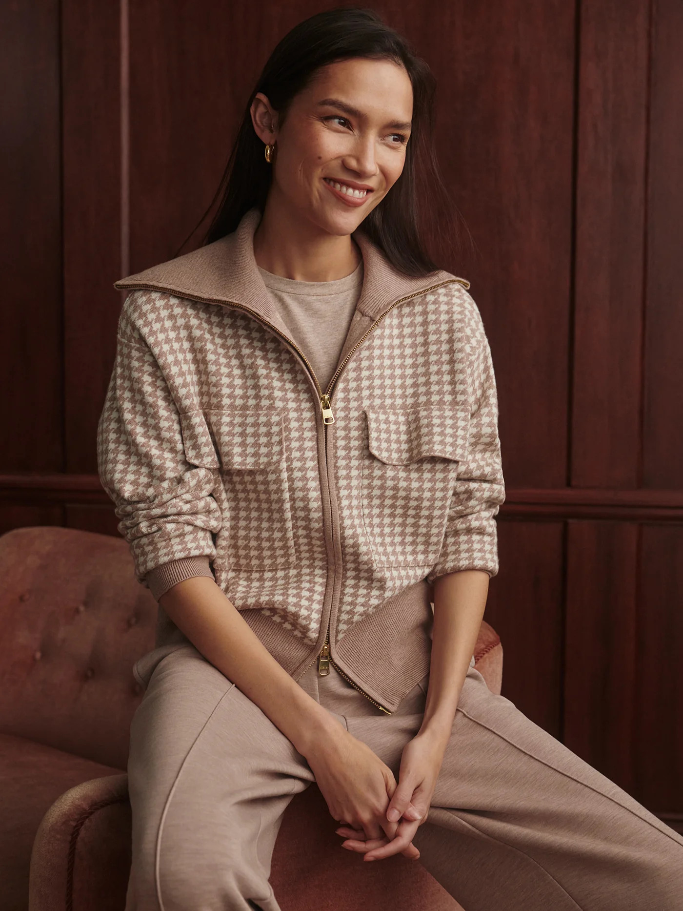 Ablett Jacquard Knit Jacket | Varley US | Varley US