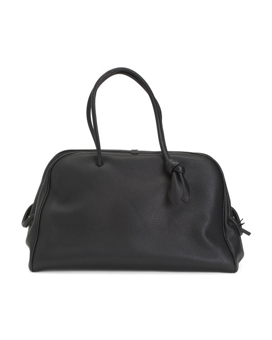 Made In Italy Leather The Large Turismo Large Satchel With Bow Detail | TJ Maxx