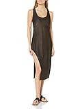 Kenneth Cole New York Women's Asymmetrical Tank Dress Swimsuit Cover Up, Black//Day Glow, XXL | Amazon (US)