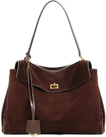 Genuine Leather Tote Bag For Women Shoulder Bag – Lock Closure, Multi-Pocket Design, Spacious Work & Travel Purse | Amazon (US)