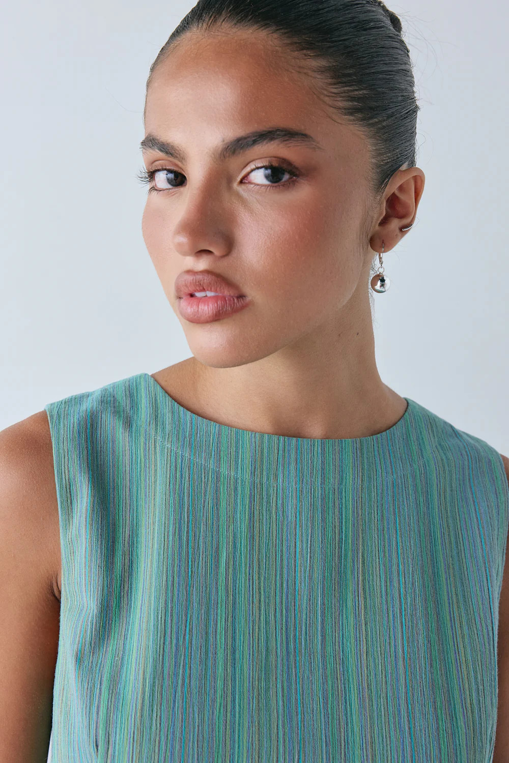 Freja Tunic Top Green Stripe | VRG Grl
