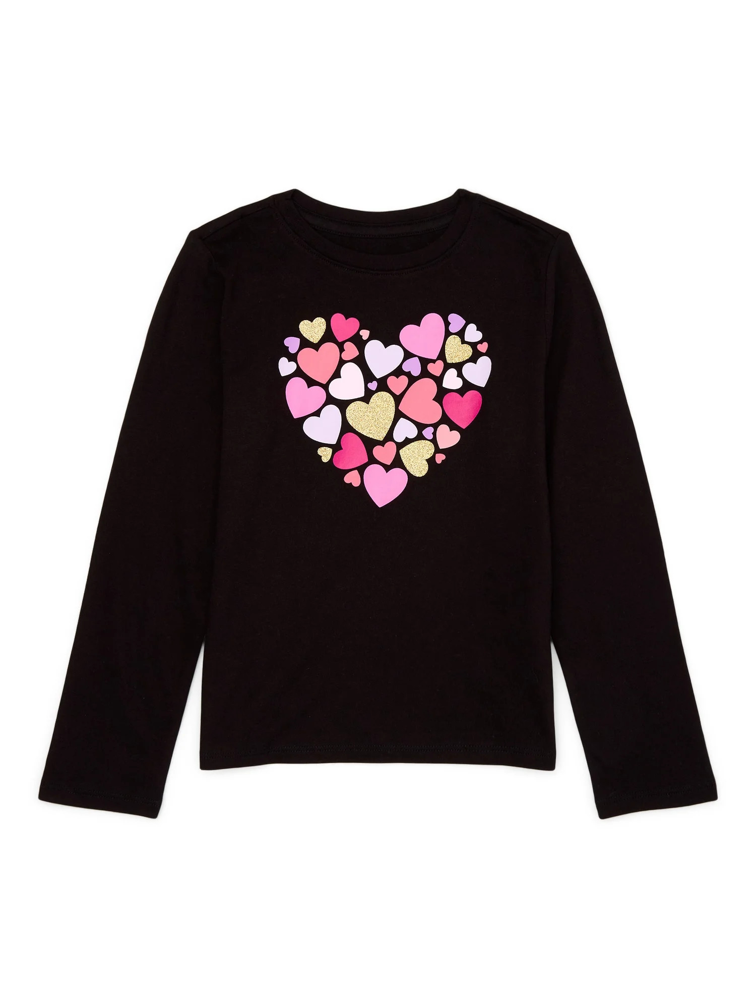 Wonder Nation Girls Long Sleeve Embellished T-Shirt, Sizes 4-18 & Plus - Walmart.com | Walmart (US)