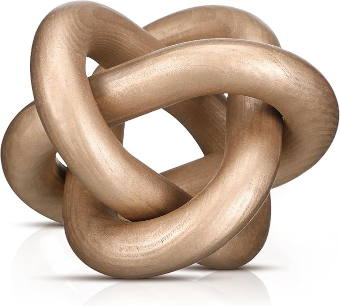 Yalikop 3 Link Wood Knot Decor - Hand Carved Coffee Table Decoration, Boho Chain Link Decor, Mode... | Amazon (US)