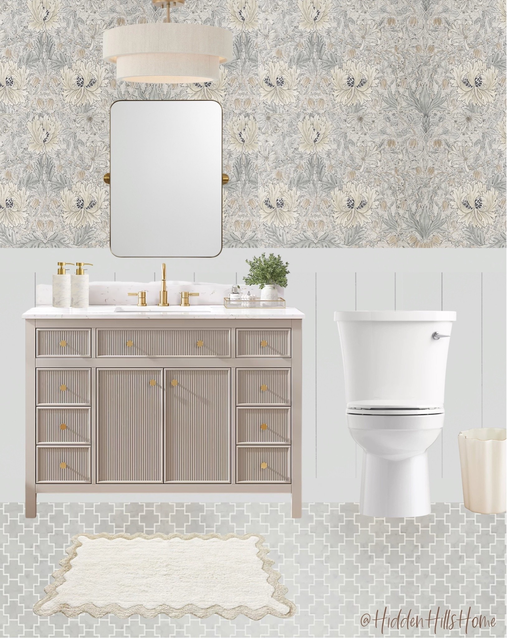 Bathroom Decor, bathroom vanity, home decor, powder bath, bathroom design, bath rug #bathroom
Wall color is SW Reflectionn

#LTKHome #LTKSaleAlert #LTKSeasonal