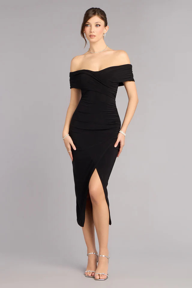 Karol Off-The-Shoulder Midi Formal Dress | Windsor Stores