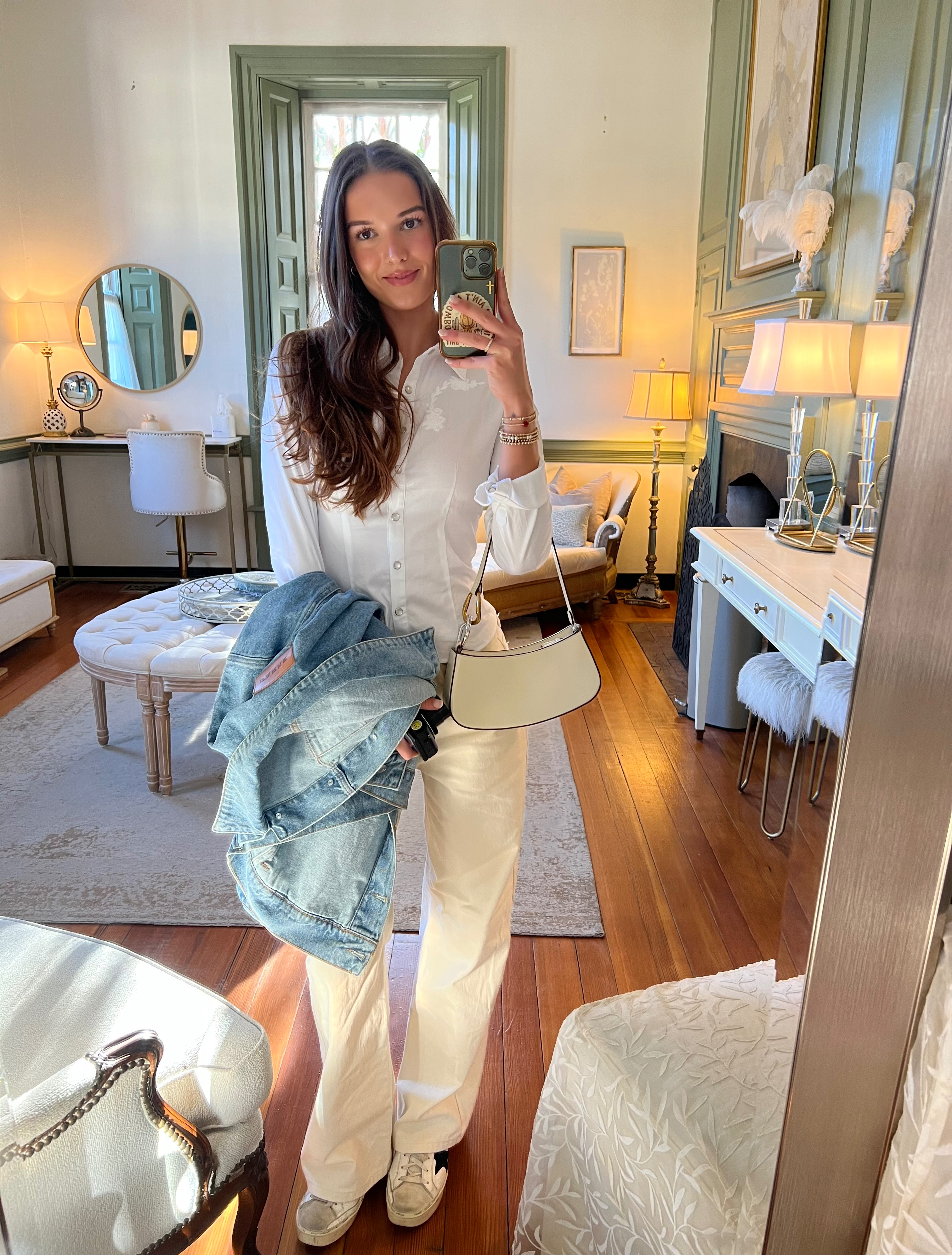First Bridal Era fit!! What I wore to tour my first wedding venue.  

 My top is dairy boy, linked similar ones. 

#LTKWedding #LTKootd #LTKHoliday