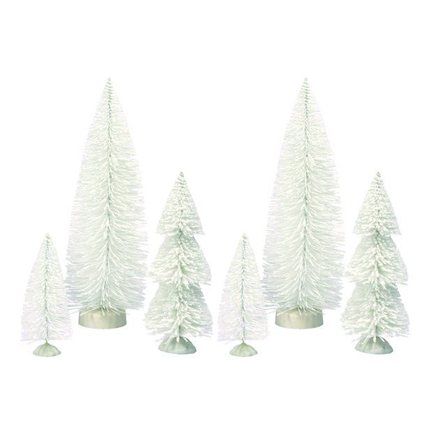 Holiday Time White Tree Table-Top Christmas Decoration, Multiple Sizes, Set of 6 | Walmart (US)