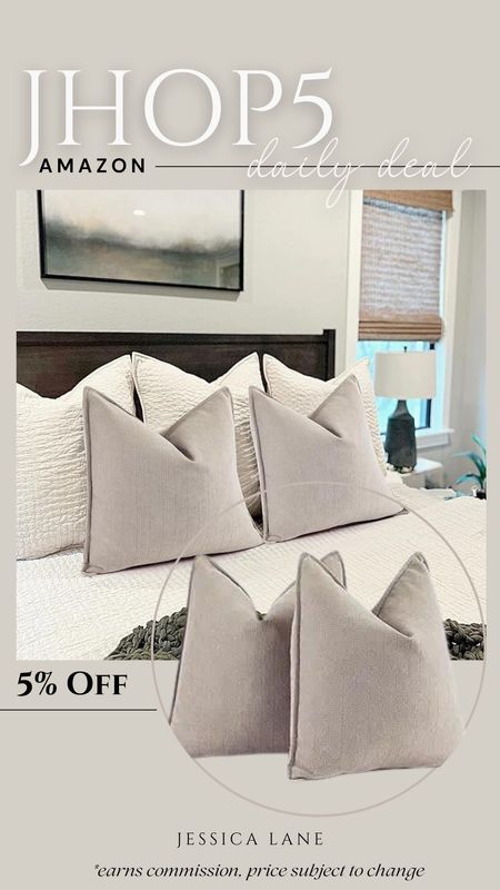 Amazon daily deal, save 5% on this set of two throw pillow covers, save 6% when you buy two sets. Lots of color and sizing options. Home decor, throw pillow covers, bed pillows, couch pillows, neutral home, neutral decor, Amazon home decor

#LTKsalealert #LTKhome #LTKstyletip