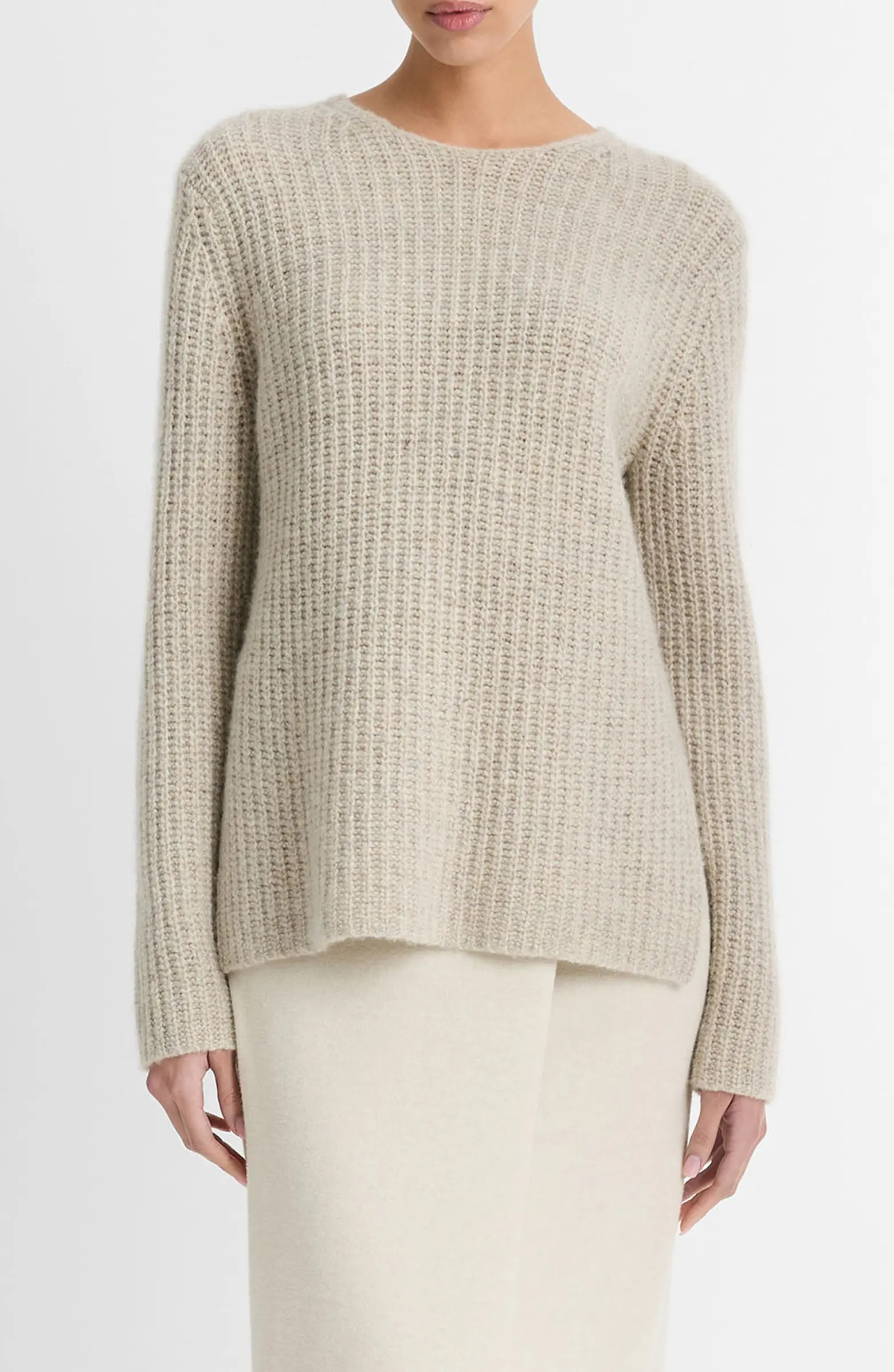 Vince Donegal Tweed Cashmere Rib Tunic Sweater | Nordstrom | Nordstrom