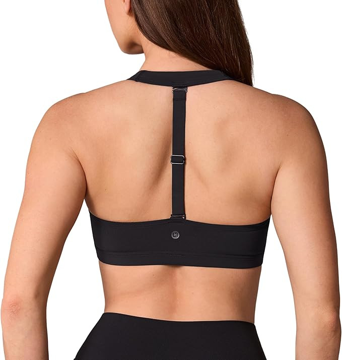 UNISSU Hugcurve Halter Detachable Racerback Sports Bras for Women Square Neck Padded Open Back Yo... | Amazon (US)