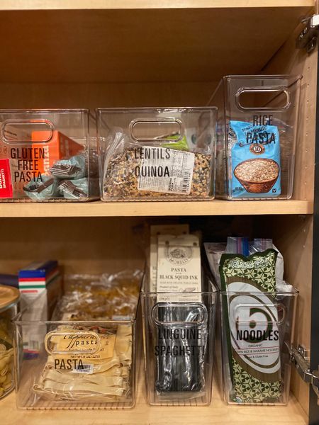 We love the functionality of having handled bins like these in a pantry with deep shelving. It makes it easier to pull in and out to get what you need, while keeping it all contained and easy to see both what you have and what you need.

#LTKhome #LTKunder50