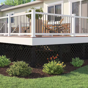 Style Selections 48-in x 8-ft Black Vinyl Traditional Lattice | Lowe's