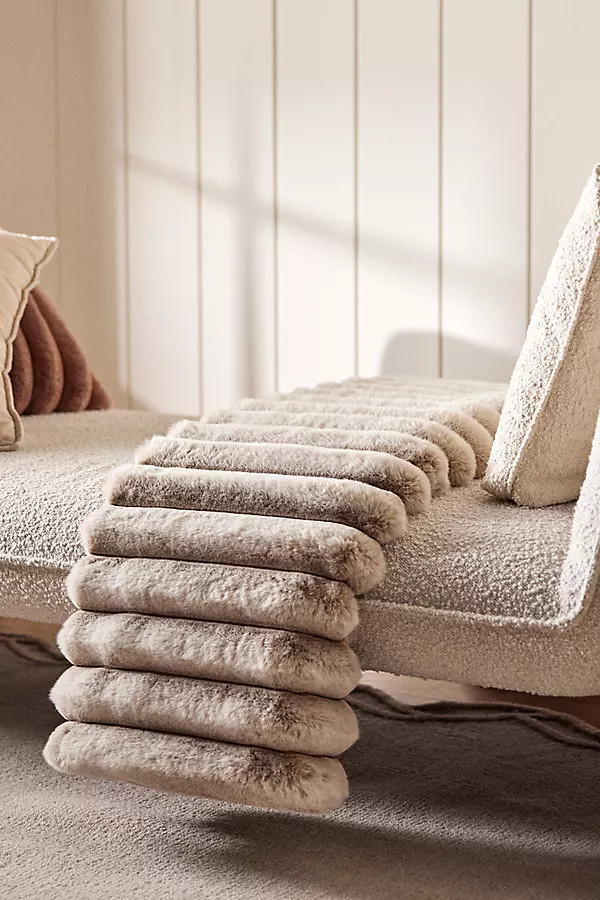 Tipped Puffer Faux Fur Throw Blanket | Anthropologie (US)