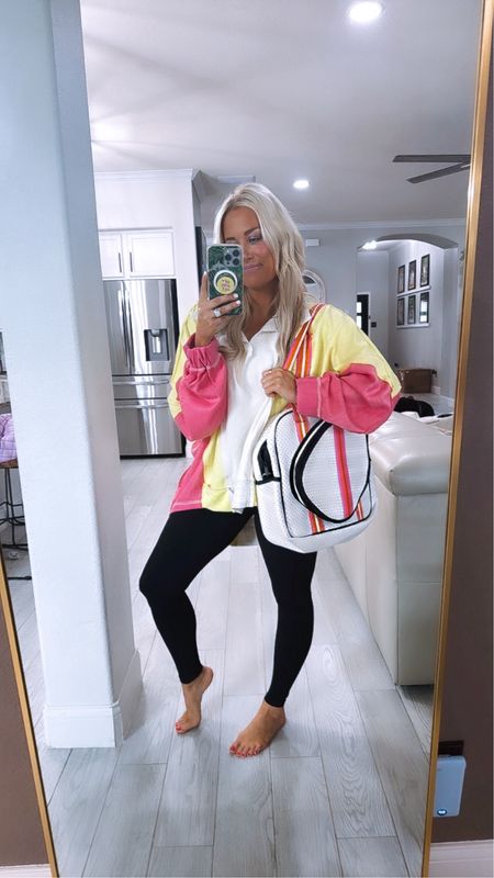 Amazon colorblock pullover - size down 
Obsessed with this colorful pickleball bag

#LTKsalealert #LTKmidsize #LTKstyletip