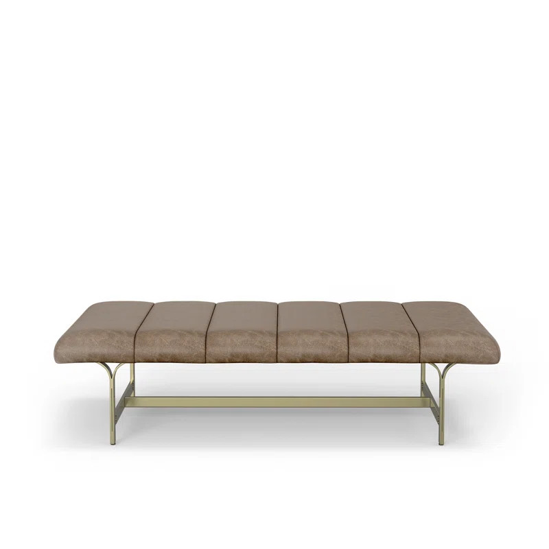Lorinda Upholstered Vegan Leather Coffee Table with Metal Base | Wayfair North America