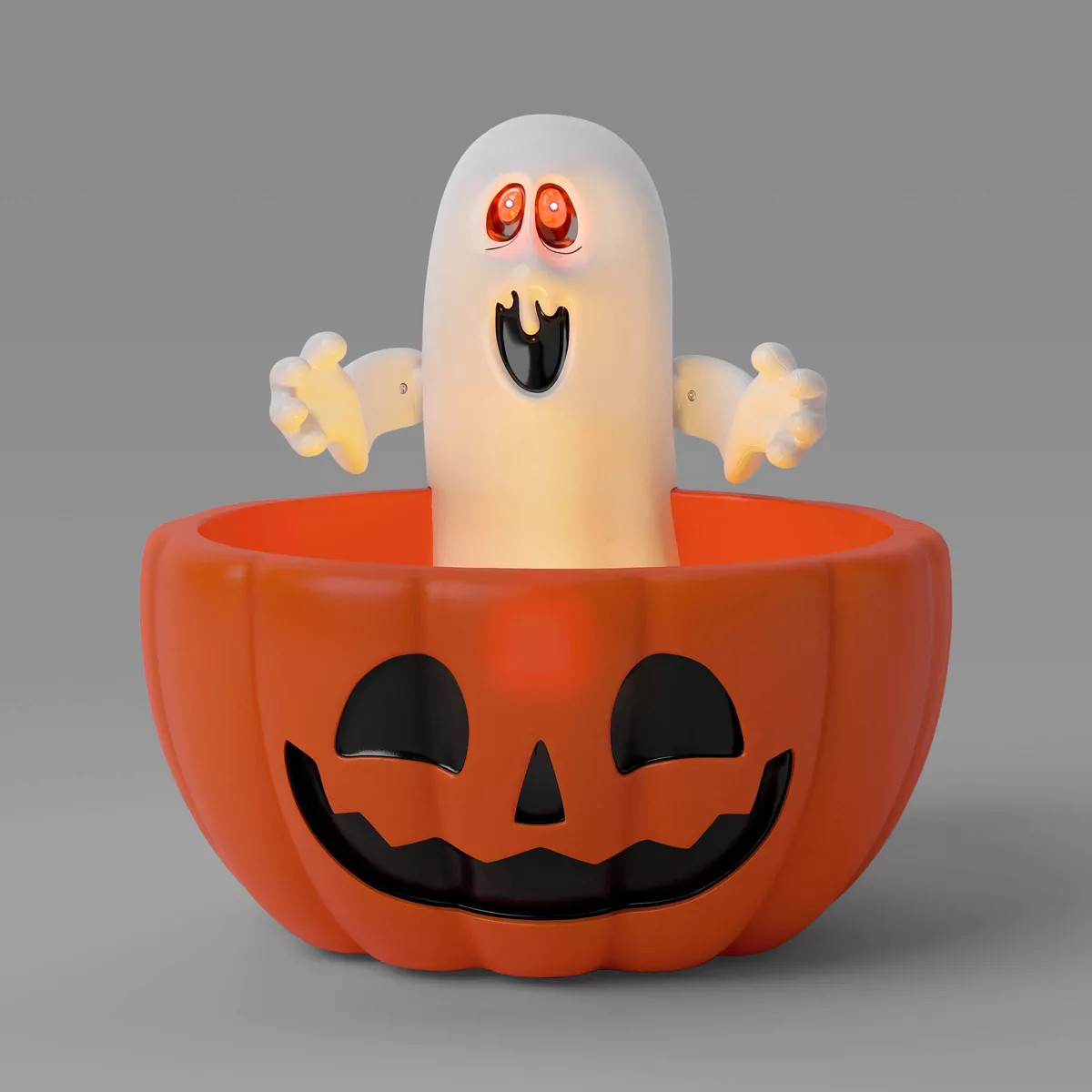 10.63" Light and Sound Ghosty Candy Bowl Halloween Decorative Prop Orange - Hyde and EEK! Boutiqu... | Target