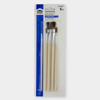 Project Source  5-Pack Black Bristle Multiple Sizes Natural Bristle Round Paint Brush (Art Brush... | Lowe's