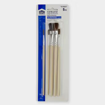 Project Source  5-Pack Black Bristle Multiple Sizes Natural Bristle Round Paint Brush (Art Brush... | Lowe's